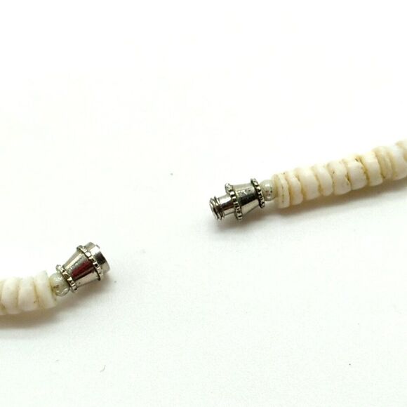 Puka Shell Necklace White Black Brown Chips  Barrel Screw Clasp 16" - Picture 8 of 9